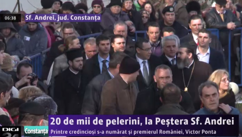 20.000 de pelerini, la Pestera Sf. Andrei. Printre credinciosi s-a numarat si premierul Romaniei, Victor Ponta Imagine