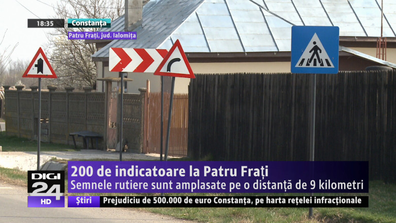 200 de indicatoare la Patru Frati. Semnele rutiere sunt amplasate pe o distanta de 9 kilometri Imagine