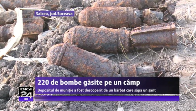 225 de bombe si proiectile de razboi, descoperite pe un camp din judetul Suceava Imagine