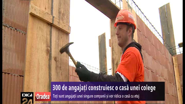 300 de voluntari construiesc o casa unei colege. Toti sunt angajatii unei singure companii  Imagine