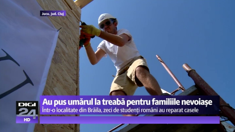 31 de avocati britanici construiesc la Jucu locuinte pentru saraci. Modelul a fost preluat de studenti romani intr-un sat din Braila Imagine