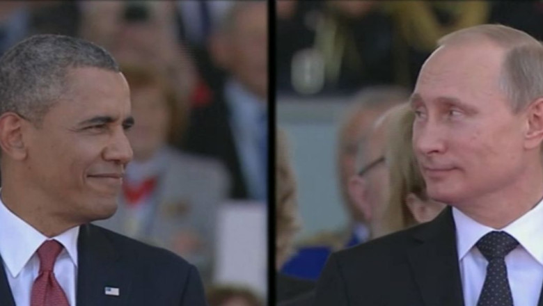 70 de ani de la debarcarea din Normandia. Barack Obama, fata-n fata cu Vladimir Putin Imagine