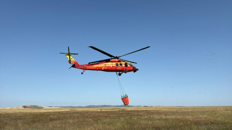 A cincea zi in care pompierii si 3 elicoptere intervin ca sa stinga incendiul de vegetatie din Tulcea. Focul s-a extins pe 10 hectare Imagine