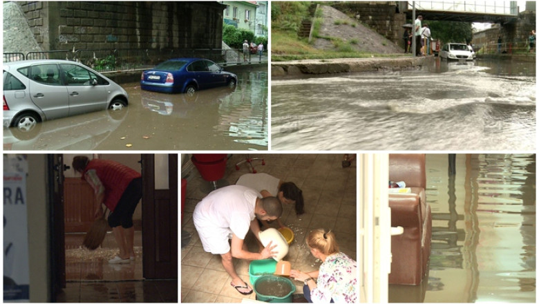 A plouat cu probleme dupa o rupere de nori in Timisoara. Au fost semnalate inundatii in oras  Imagine