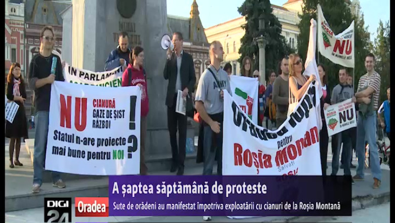 A saptea saptamana de proteste. Sute de oradeni au manifestat impotriva exploatarii cu cianuri de la Rosia Montana Imagine