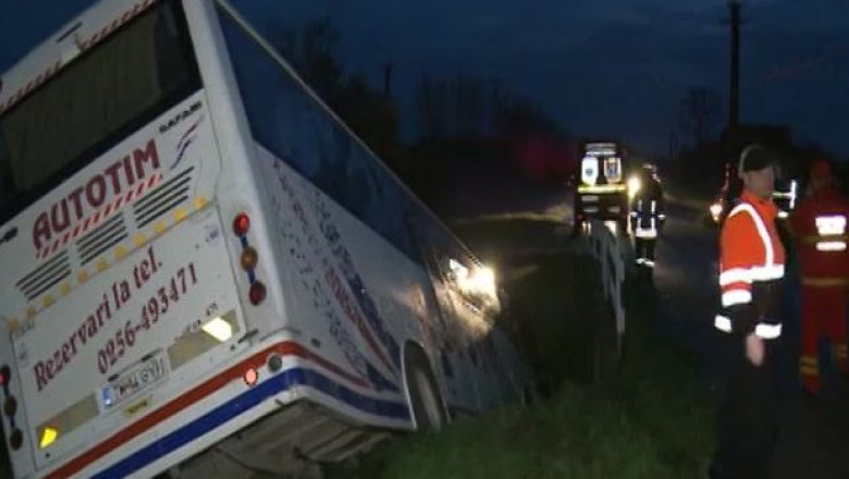 Accident de autocar in Timis: noua persoane au fost ranite Imagine