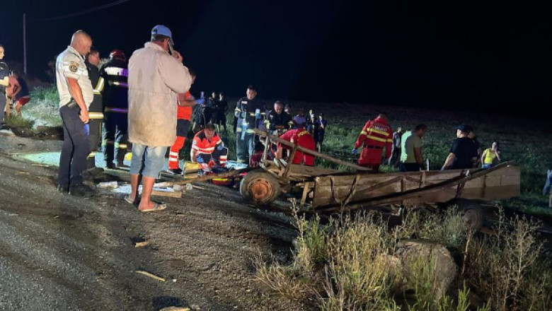 Accident grav: Doi barbati au decedat dupa ce o autoutilitara a lovit o caruta, in judetul Iasi. Calul care tracta atelajul a murit Imagine