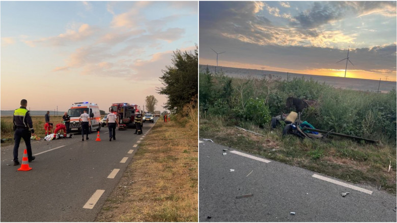 Accident grav in Galati: o autospeciala de politie a lovit o caruta. O femeie a murit, iar alte trei persoane au fost ranite Imagine