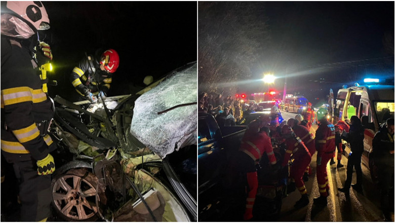 Accident grav in judetul Alba: un autobuz cu 42 de persoane si un autoturism s-au ciocnit Imagine