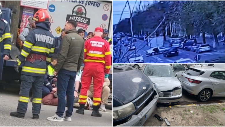 Accident grav in Tecuci, provocat de un sofer beat: a lovit patru masini si a devenit agresiv cu politistii. Momentul a fost filmat Imagine