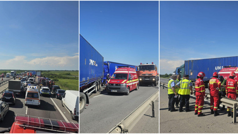 Accident grav pe autostrada A1. Un copil de 10 ani a murit, alte 4 persoane au fost ranite Imagine