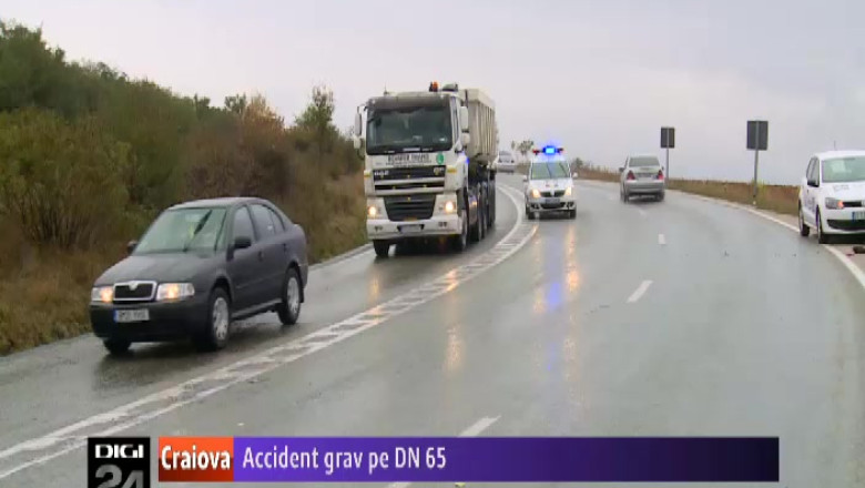 Accident grav pe DN 65, la iesirea din localitatea doljeana Pielesti Imagine