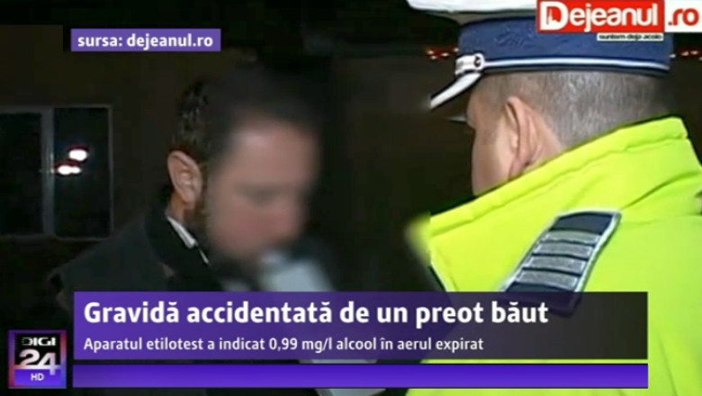 Accident in judetul Cluj. O femeie insarcinata a fost lovita de o masina condusa de un preot in stare de ebrietate Imagine