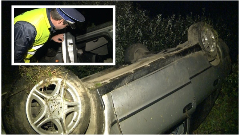 Accident langa Lugoj: o masina s-a rasturnat, o familie a ajuns la spital Imagine