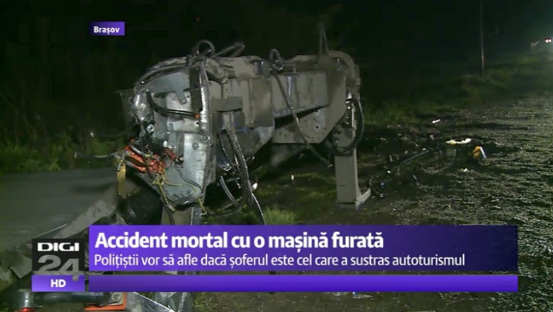 Accident mortal cu o masina furata. Suspectul decedat gonea cu peste 140 km/ora Imagine