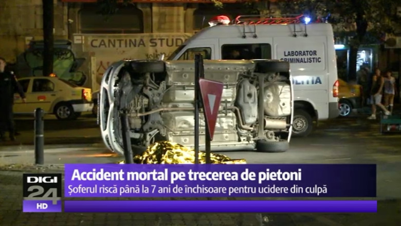 Accident mortal in Bucuresti. Pietonul traversa prin loc nepermis, soferul consumase alcool Imagine
