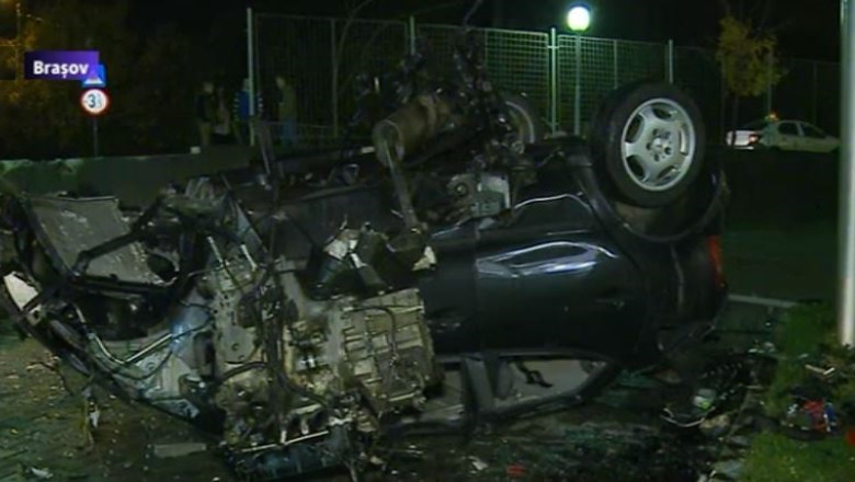 Accident spectaculos la o benzinarie din Brasov Imagine