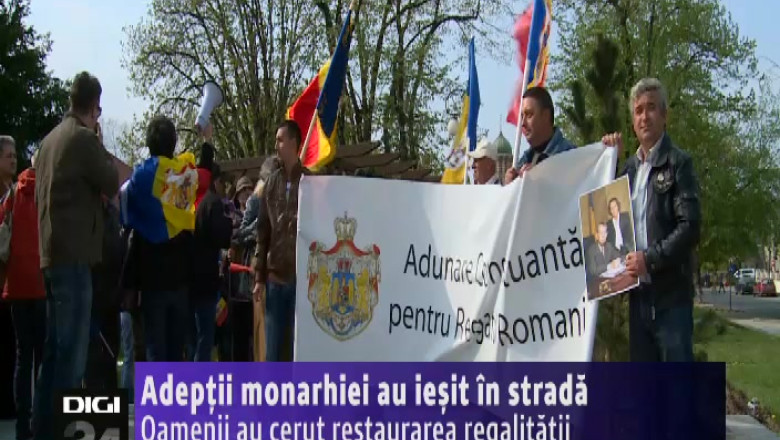 Adeptii monarhiei au iesit in strada, la Craiova. Marsuri s-au organizat si la Timisoara, Cluj si Bucuresti Imagine