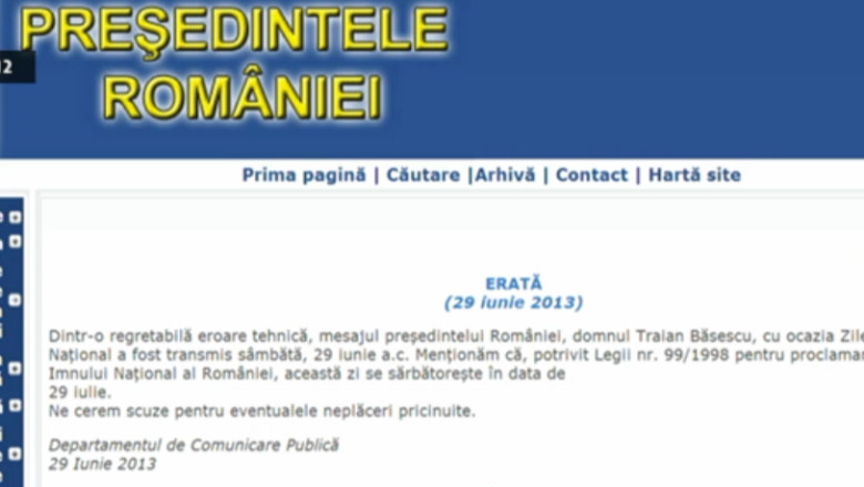 Administratia Prezidentiala a incurcat ziua imnului. T. Basescu: Gafa, penalizata cu 10% din salariu Imagine