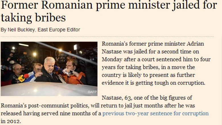 Adrian Nastase condamnat. Financial Times: O dovada serioasa a continuarii luptei anticoruptie Imagine