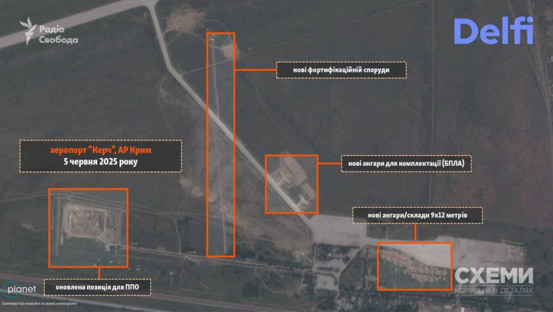 Aeroportul civil din Kerci va fi transformat in unul militar, destinat lansarii de drone. Ce arata lucrarile de amploare ale rusilor Imagine