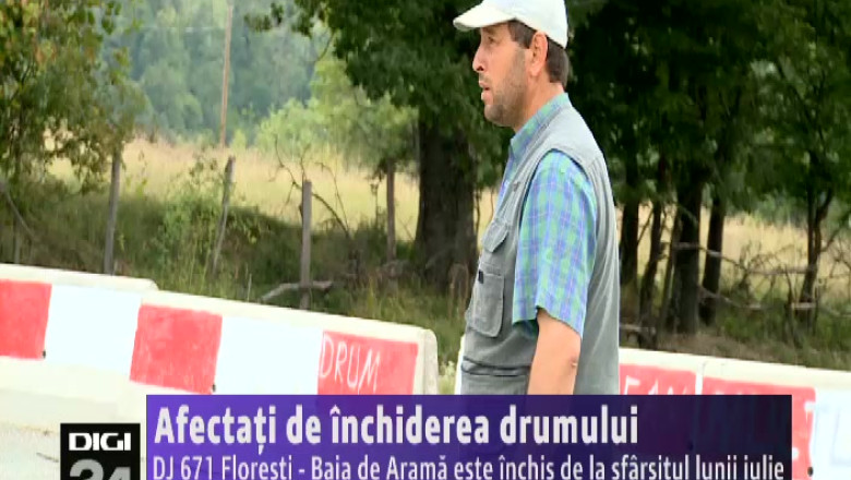 Afectati de inchiderea drumului. DJ 671 Floresti- Baia de Arama este inchis de la sfarsitul lunii iulie Imagine