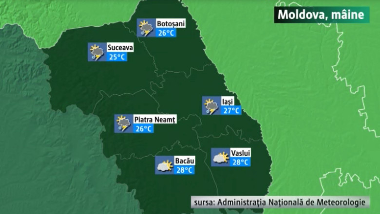 Afla cum va fi vremea in estul tarii de la Digi24 Iasi  Imagine