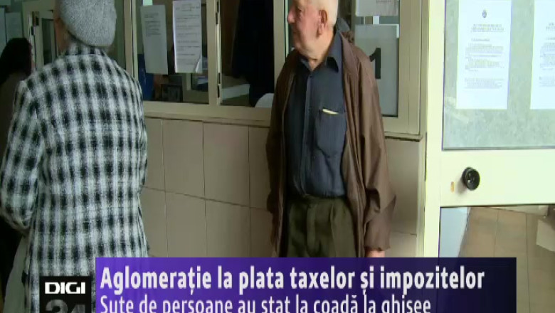 Aglomeratie la plata taxelor si impozitelor, in Craiova. Sute de persoane au stat la coada la ghisee Imagine