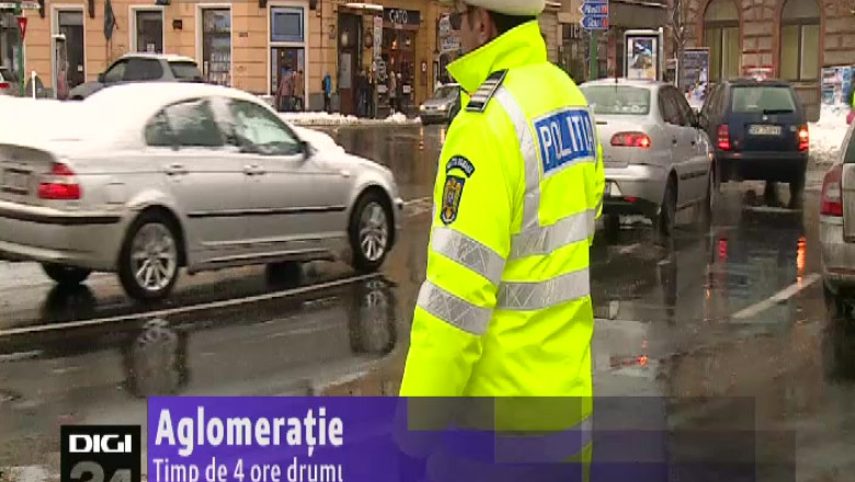 Aglomeratie mare la munte. Timp de 4 ore drumul catre Poiana Brasov, restrictionat Imagine