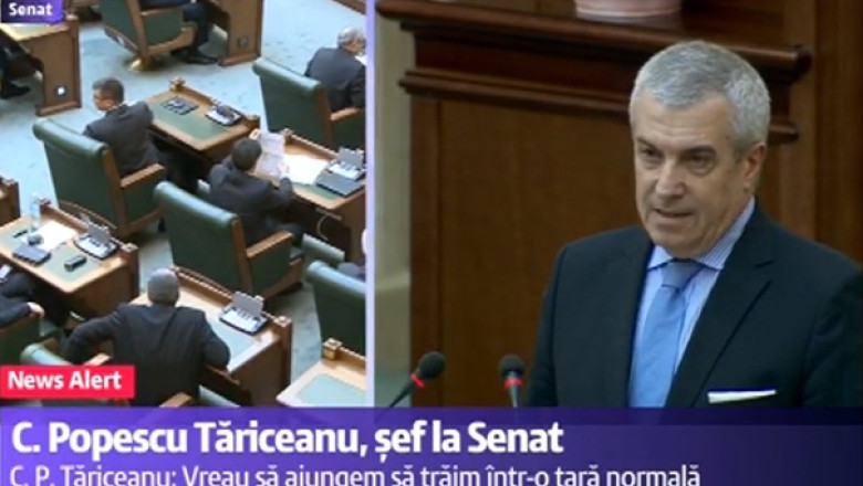 Al doilea om in stat. Calin Popescu Tariceanu este noul sef al Senatului Imagine