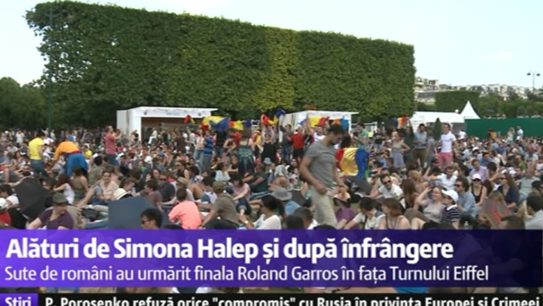 Alaturi de Simona Halep. Sute de romani au urmarit meciul de la Paris. Bucurestenii s-au strans in Centrul Vechi si in Herastrau Imagine