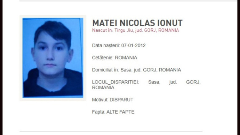 Alerta in Gorj: un baiat de 12 ani a fost dat disparut. Salvamontistii au intervenit pentru cautarea minorului Imagine