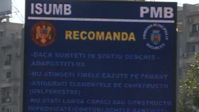 Alerte in timp real. Informatiile despre furtuni, incendii sau cutremure, transmise in Bucuresti pe 36 de panouri Imagine