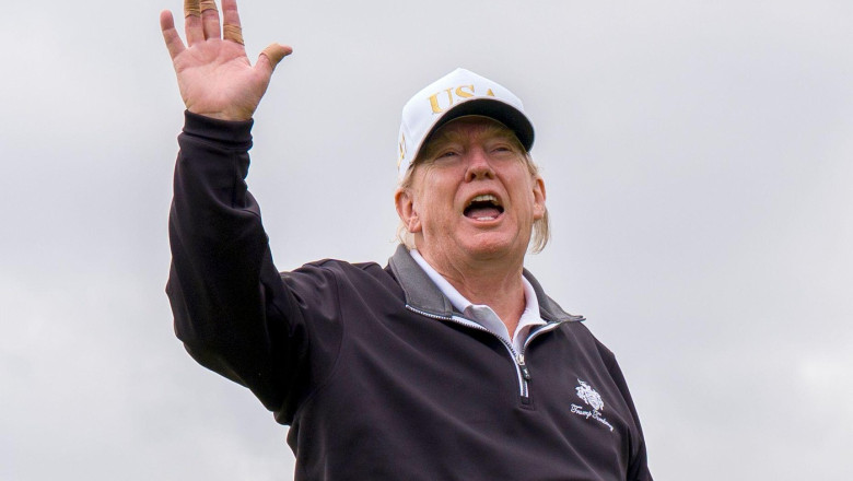 „Am oprit cam cinci razboaie”: Donald Trump isi lauda mandatul la inaugurarea unui teren de golf in Scotia Imagine