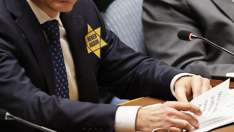 Ambasadorul Israelului la ONU si-a pus in piept Steaua lui David: „Unii dintre voi nu au invatat nimic in ultimii 80 de ani” Imagine