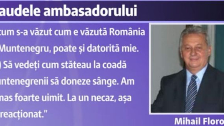 Ambasadorul roman in Muntenegru, laudat pentru activitate, criticat pentru declaratii Imagine