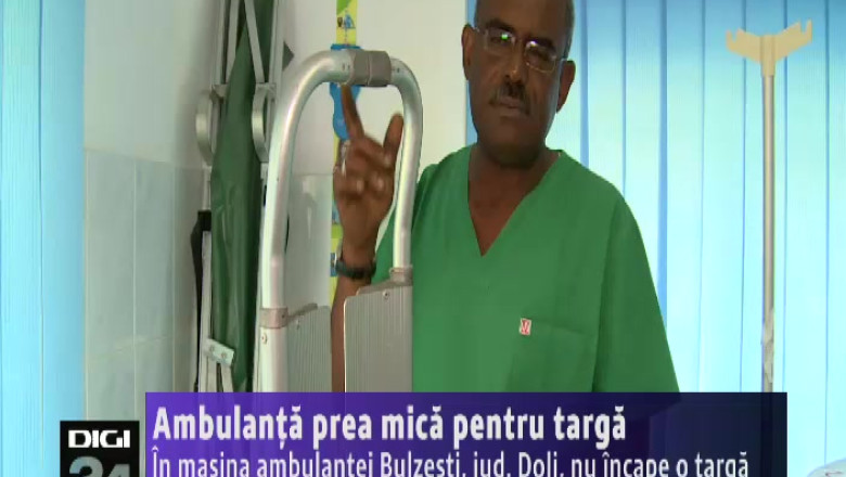 Ambulanta prea mica pentru targa. In masina ambulantei Bulzesti, jud. Dolj, nu incape o targa Imagine