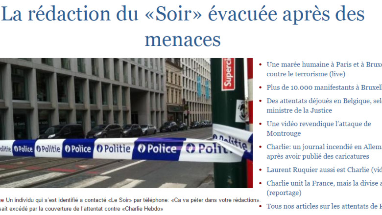Amenintare. Redactia ziarului belgian Le Soir, evacuata Imagine