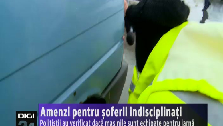 Amenzi pentru soferii indisciplinati. Politistii au verificat daca masinile sunt echipate pentru iarna Imagine