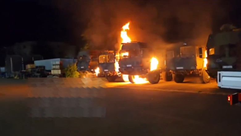 Ancheta privind un posibil sabotaj al Rusiei in Germania, dupa ce mai multe camioane ale armatei au fost incendiate Imagine