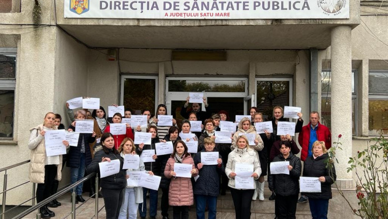 Angajatii directiilor de sanatate publica, asistenta sociala si case de pensii protesteaza. Cer salarii marite si ameninta cu blocajul Imagine