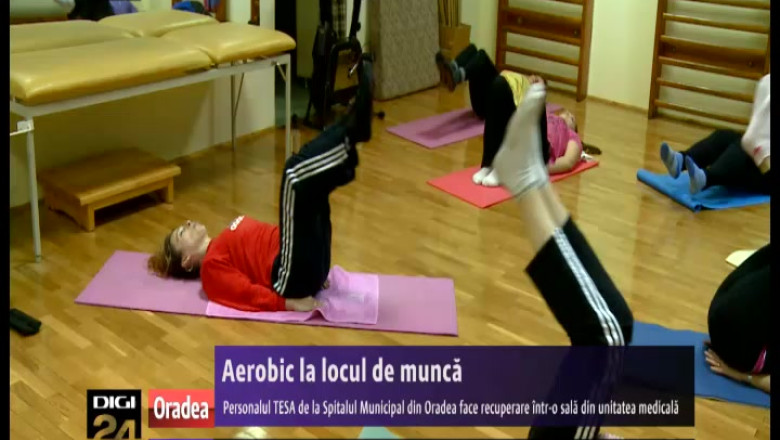 Angajatii Spitalului Municipal din Oradea fac recuperare si aerobic la locul de munca Imagine