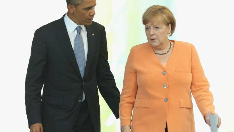 Angela Merkel se afla in Statele Unite. Cancelarul german ii prezinta lui Barack Obama planul de pace pentru Ucraina Imagine