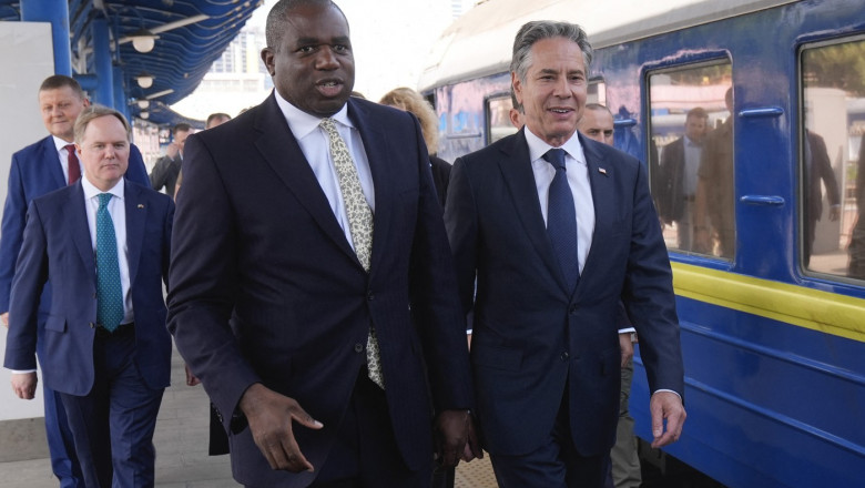 Antony Blinken si David Lammy, in vizita la Kiev pentru discutii cu Zelenski intr-un moment cheie al razboiului cu Rusia Imagine