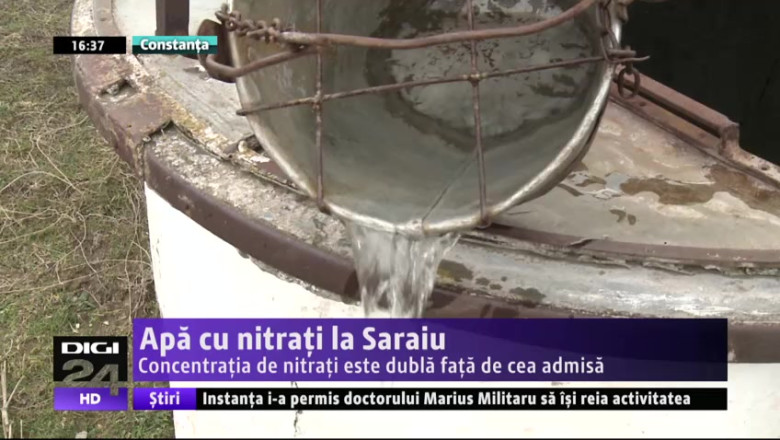 Apa cu nitrati la Saraiu. Concentratia de nitrati este dubla fata de cea admisa  Imagine