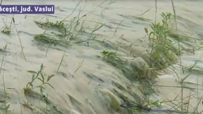 Apele au lasat pe drumuri familiile dintr-o comuna vasluiana Imagine