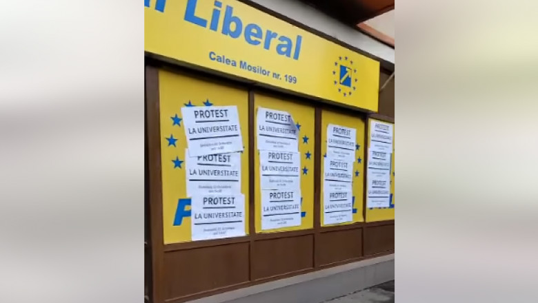 Apeluri la protest lipite pe sediul PNL Sector 2. „Priviti cum arata civilizatia in ochii celor care nu au argumente politice” Imagine
