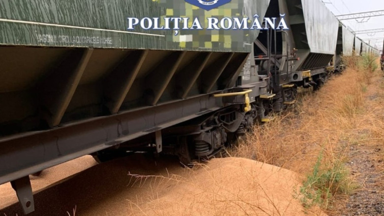 Aproape 10 tone de grau au fost distruse de ploi, dupa ce 2 barbati din Constanta au rupt sigiliile unor vagoane de marfa Imagine