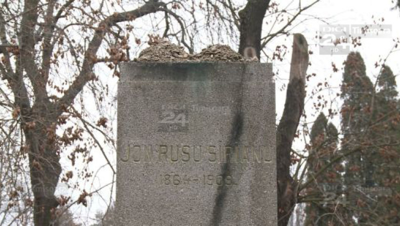 Arad: a fost furat bustul din bronz al lui Ioan Rusu Sirianu Imagine