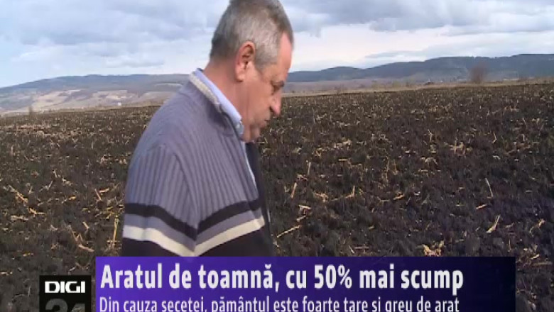 Aratul de toamna, cu 50% mai scump. Din cauza secetei, pamantul este foarte tare si greu de arat Imagine
